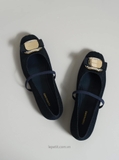Giày Fer/ra/ga/mo New Vara Plate Ballerina Flats