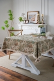 Khăn trải bàn dệt jacquard hoa xanh lá 140x140 / 140x220 cm