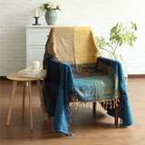 Thảm phủ sofa họa tiết boho tua rua 1m5x1m9 / 2m2x2m5