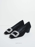 Giày Ro/ger Vi/vi/er Belle Vivier Velvet Pumps