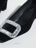 Giày Ro/ger Vi/vi/er Belle Vivier Velvet Pumps
