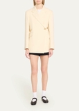 Giày M/iu M/iu Ruches Nappa Leather Ballerinas