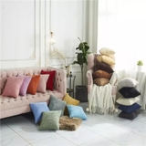 Vỏ gối vuông sofa nhung gân sọc 45x45 cm
