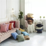 Vỏ gối vuông sofa nhung gân sọc 45x45 cm