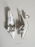 Giày Jim/my Ch/oo Amita Flower 45 Slingback Pumps
