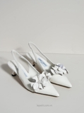 Giày Jim/my Ch/oo Amita Flower 45 Slingback Pumps