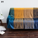 Thảm phủ sofa họa tiết boho tua rua 1m5x1m9 / 2m2x2m5