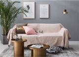 Thảm phủ sofa màu hồng trơn thêu chữ 1m6 x 2m6 - HO1949