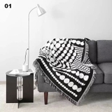 Thảm phủ sofa họa tiết trắng đen 1m8 x 2m3 - HO1951