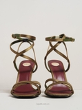 Giày S/aint Lau/rent Opyum Sandals Satin Crepe
