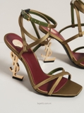 Giày S/aint Lau/rent Opyum Sandals Satin Crepe