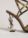 Giày S/aint Lau/rent Opyum Sandals Satin Crepe