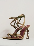 Giày S/aint Lau/rent Opyum Sandals Satin Crepe