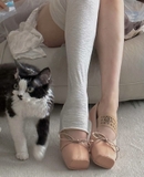 Giày Mai*son Mar*gie*la MM6 Logo Strap Ballet Flats - Size 36