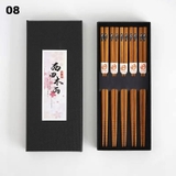 Bộ 5 đôi đũa gỗ họa tiết phong cách Nhật - HO1358