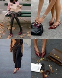 Giày M/iu M/iu Patent Leather Buckle Slingback