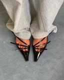 Giày M/iu M/iu Patent Leather Buckle Slingback