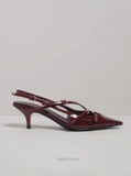Giày M/iu M/iu Patent Leather Buckle Slingback