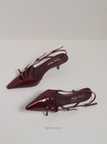 Giày M/iu M/iu Patent Leather Buckle Slingback