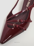 Giày M/iu M/iu Patent Leather Buckle Slingback