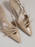 Giày M/iu M/iu Patent Leather Buckle Slingback