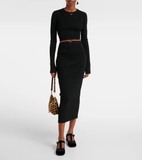 Giày P/ra/da Bow Velvet Pumps