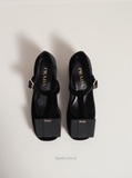Giày P/ra/da Bow Velvet Pumps