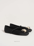 Giày Fer/ra/ga/mo New Vara Plate Ballerina Flats