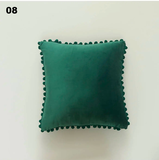 Vỏ gối vuông sofa nhung pom pom 45x45 cm