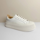 Giày sneakers da thật trắng không thương hiệu - Size 36