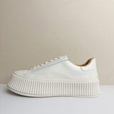 Giày sneakers da thật trắng không thương hiệu - Size 36