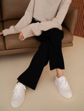 Giày sneakers da thật trắng không thương hiệu - Size 36