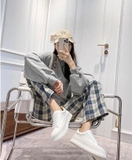 Giày sneakers da thật trắng không thương hiệu - Size 36