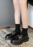Giày T•ds Fringed Platform Loafers - size 35