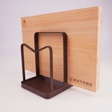 Giá để thớt 2 ngăn thép không gỉ màu đen nhám cao cấp độ rộng 4.2cm - KE2N (14x12x16cm)