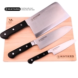 Bộ 3 chiếc dao bếp cao cấp thương hiệu KATANA Essential - Dao chặt - Dao thái - Dao gọt hoa quả - KATA205-201-204