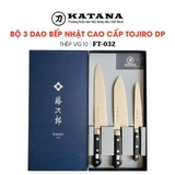 Bộ 3 dao bếp Nhật cao cấp Tojiro DP thép VG10 - Thái thịt cá - Thái đa năng - Gọt hoa quả FT-032