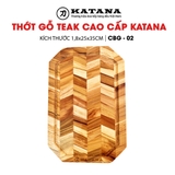 Thớt gỗ teak cao cấp KATANA - Thớt ghép chéo hình bát giác size to (18x250x350mm)