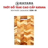 Thớt gỗ teak cao cấp KATANA - Thớt ghép chéo hình bát giác size nhỏ (18x200x300mm)