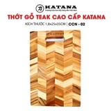 Thớt gỗ teak cao cấp KATANA - Thớt ghép chéo hình chữ nhật size to (18x250x350mm)