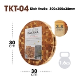 Thớt gỗ teak cao cấp KATANA TKT04 dày 3.8cm - thớt tròn kích thước 38x300x300mm