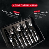 Set 8 dao dĩa beefsteak KATANA cao cấp vân trơn Elegance VTK284