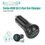 CỦ OTO RAVPOWER TURBO 2USB 40W