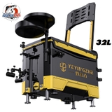 Thùng Câu Đài YEYINGZHE 32L Màu Đen Vàng Có Tựa, Chất Liệu Carbon Kèm Bộ Phụ Kiện Pat Đa Chức Năng