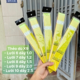 Thẻo dù x9 buộc sẵn lưỡi đôi cao cấp ,lưỡi IZU ( 1 bảng 10 bộ ), cắt nước và chống quanh co cực tốt, lưỡi phôi dầy cứng cáp.