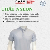 Áo thun polo Nam Tay Ngắn Có Cổ Owen APV253605 màu xám nhạt dáng suông Body fit tà bằng có túi Chất liệu Nylon Spandex