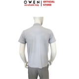 Áo thun polo Nam Tay Ngắn Có Cổ Owen APV253605 màu xám nhạt dáng suông Body fit tà bằng có túi Chất liệu Nylon Spandex