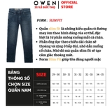 Quần Jean Nam Owen Quần Bò Nam QJS231895 màu xanh đậm trơn dáng slim fit chất liệu denim cotton spandex