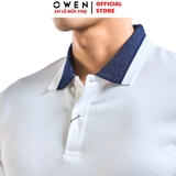 Áo Thun polo Nam Tay Ngắn Có Cổ Owen APT231405 màu trắng dáng body fit vải cotton