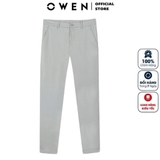 Quần Kaki Nam Owen QKSL231793 màu xám nhạt dáng slim fit chất liệu CVC Spandex